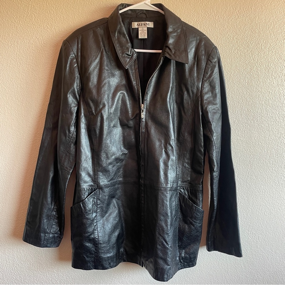 Alfani Black Leather Jacket